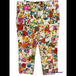 TAILOR NEW YORK  multi floral preppy patchwork pants. Size 12